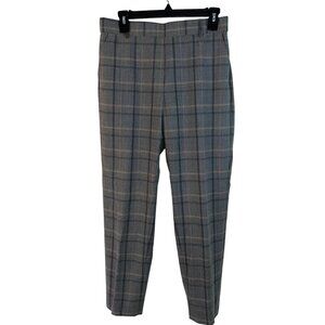 Peserico Womens Pants Size 44 Gray Plaid Reggiani Deluxe Stretch Pockets
